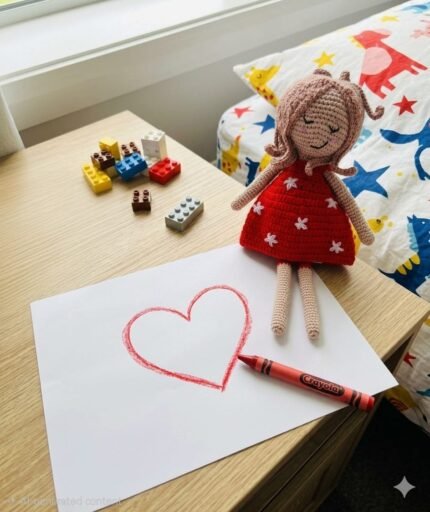 My Friend Red book and Ella crochet doll