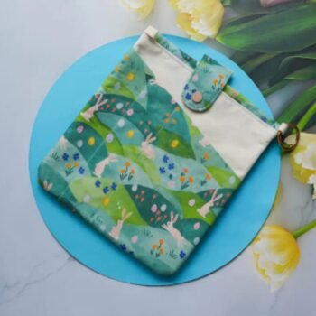 Book Pouch-Green Rabbit