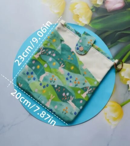 Book Pouch-Green Rabbit