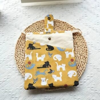 Book Pouch-Mustard Cat
