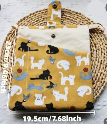 Book Pouch-Mustard Cat