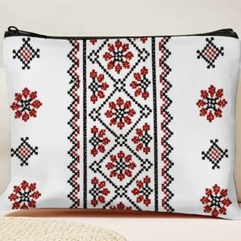 Pouch-Tatreez Printed White